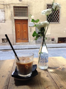 Caffe latte freddo at Ditta Artigianale, our favorite coffee place close by